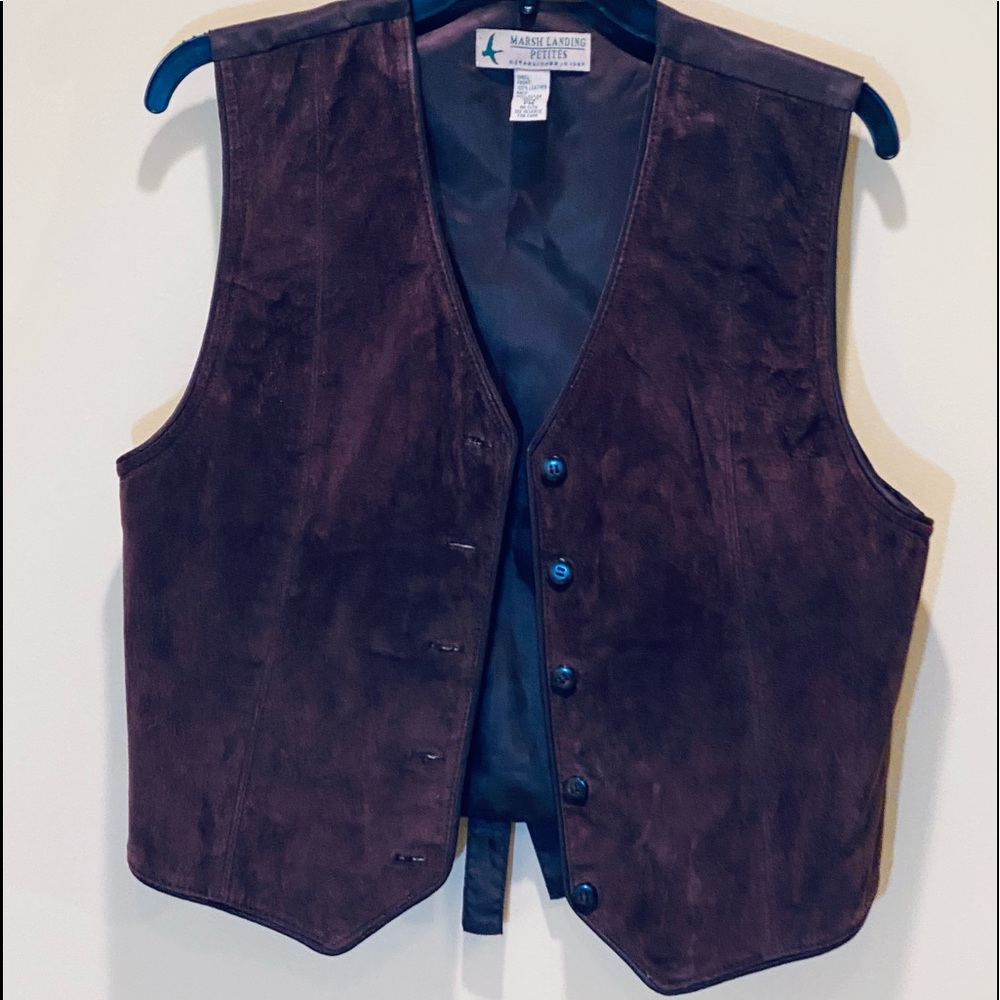 VTG Brown Suede Western Style Adjustable Vest PM